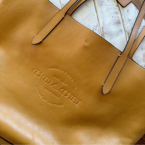 Coach Bags Coach The Hudson Large Leather Tote Bag In Mustard Yellow Poshmark